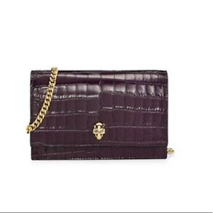 Alexander McQueen, scull, crock-embossed bag